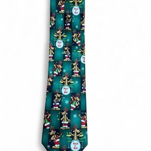 Funny Christmas tie featuring dogs playing musical instruments